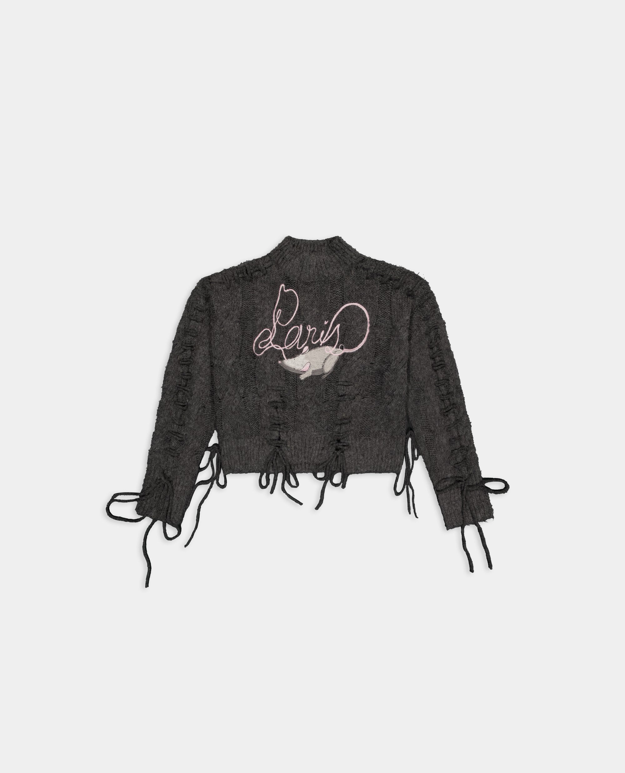 Cropped  Embroidered Paris Knit