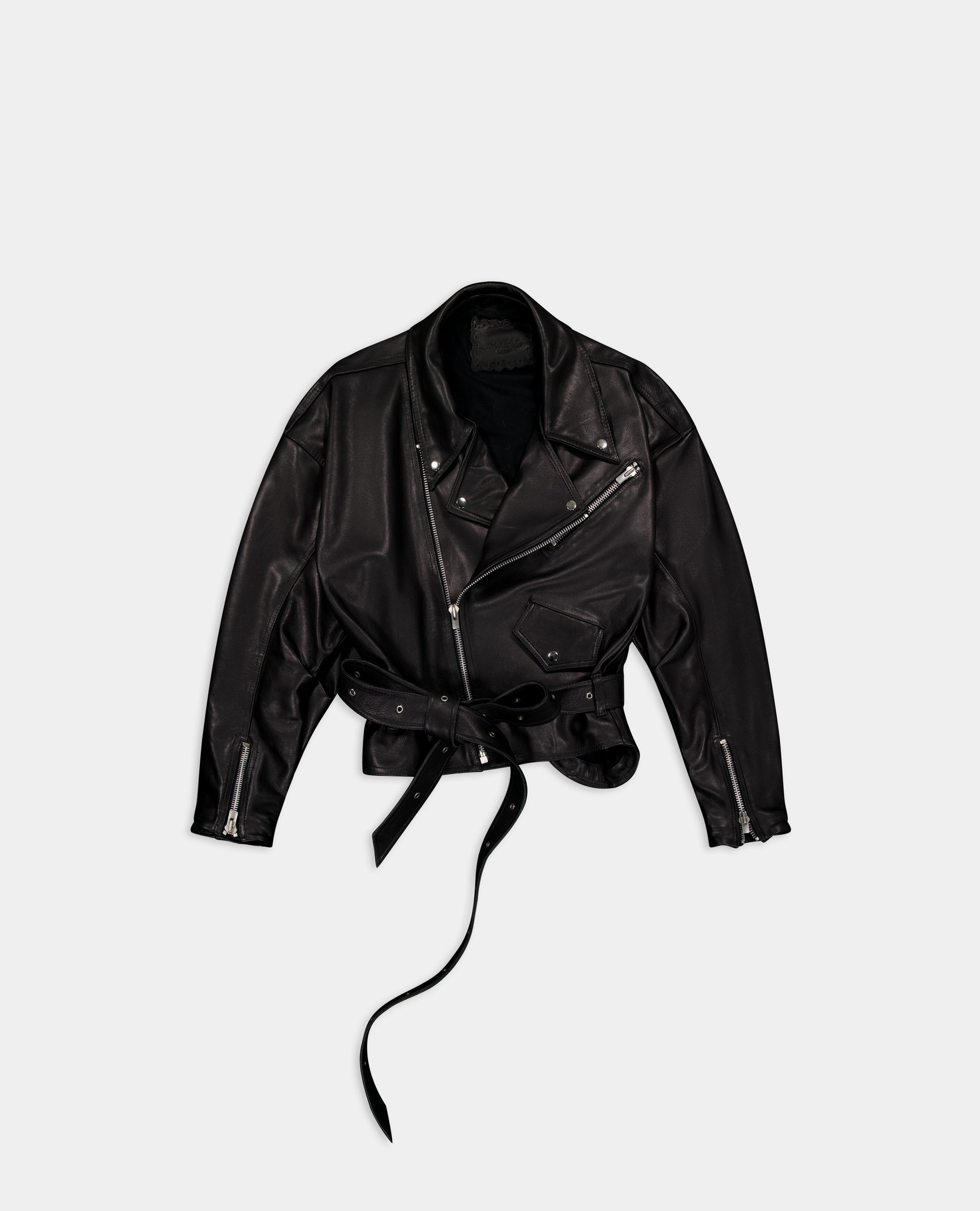 Symmetric Perfecto Jacket with Big Bow Belt